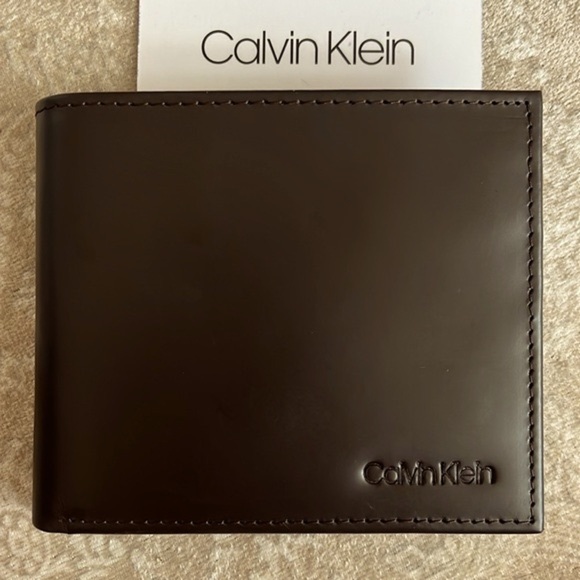 Brand New Calvin Klein Genuine Leather Brown Bifold Men’s Wallet RFID Protection - Picture 15 of 15